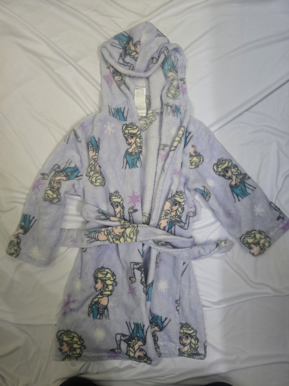 Girls' Lavender Elsa Hooded Plush Robe - Frozen
